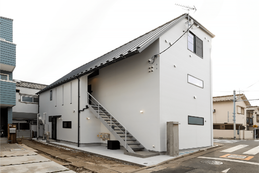 設計施工会社で建てたアパートの外観