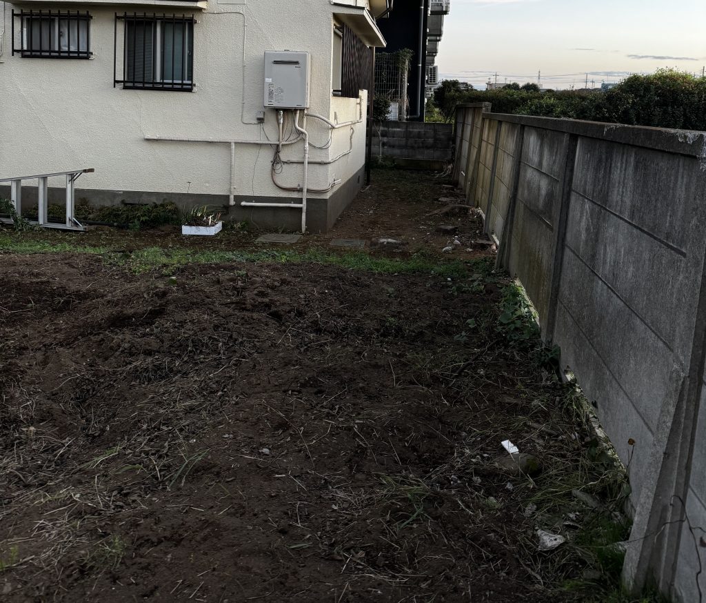 擁壁工事が必要な万年米