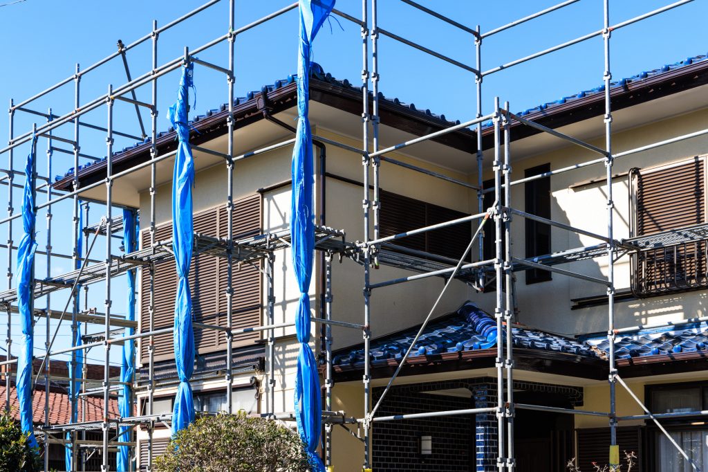 2階建てから平屋への減築リフォーム工事現場